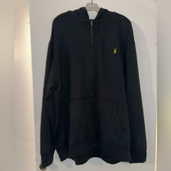 Ralph Lauren Black Hoodie with Green Plaid Lining Sz. 2XLT
